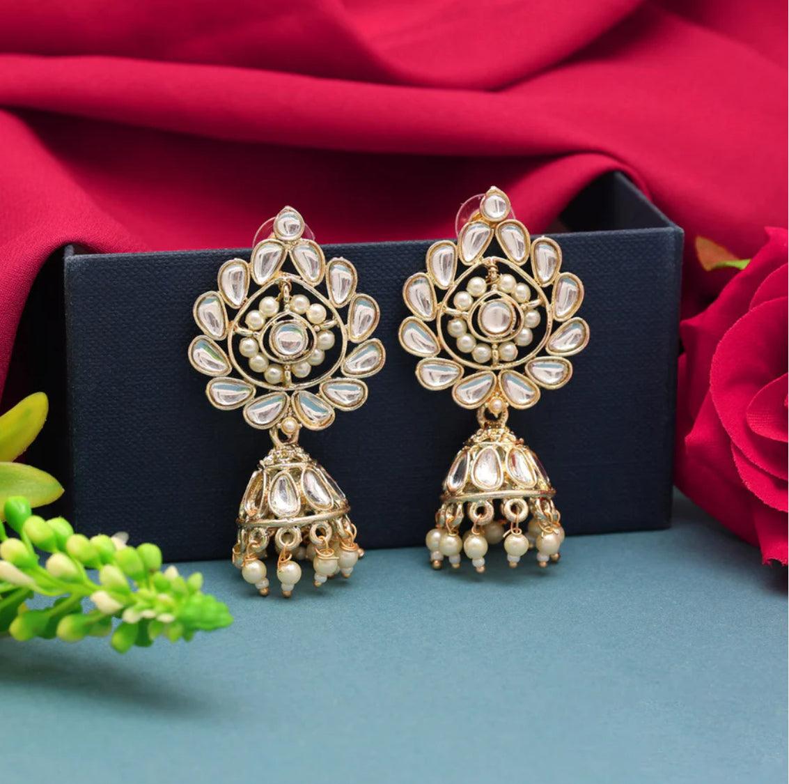 Sunflower Kundan Jhumka - SLAYDY