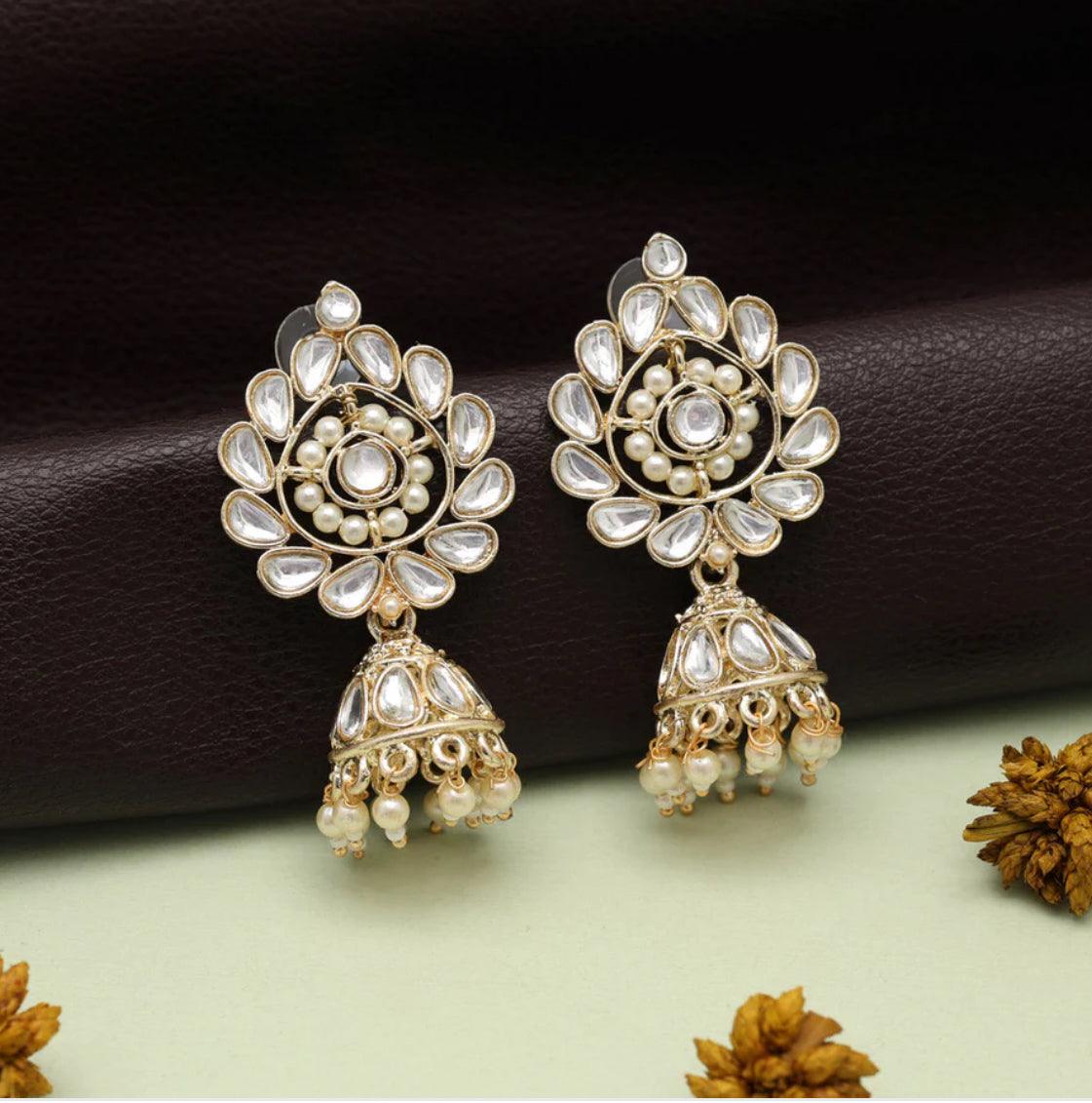 Sunflower Kundan Jhumka - SLAYDY