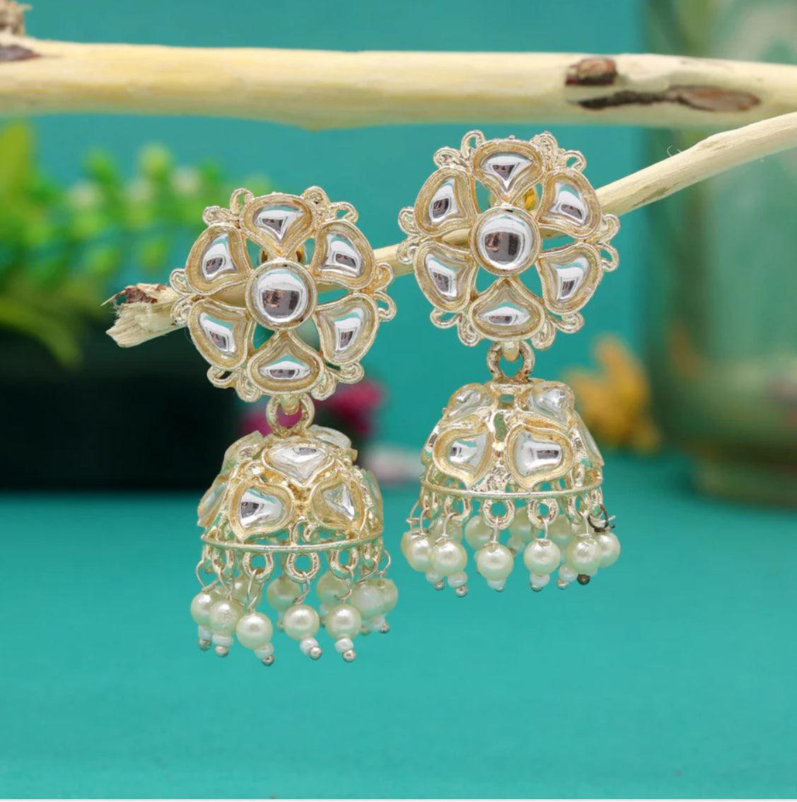 Kundan Eardrop Earrings - SLAYDY