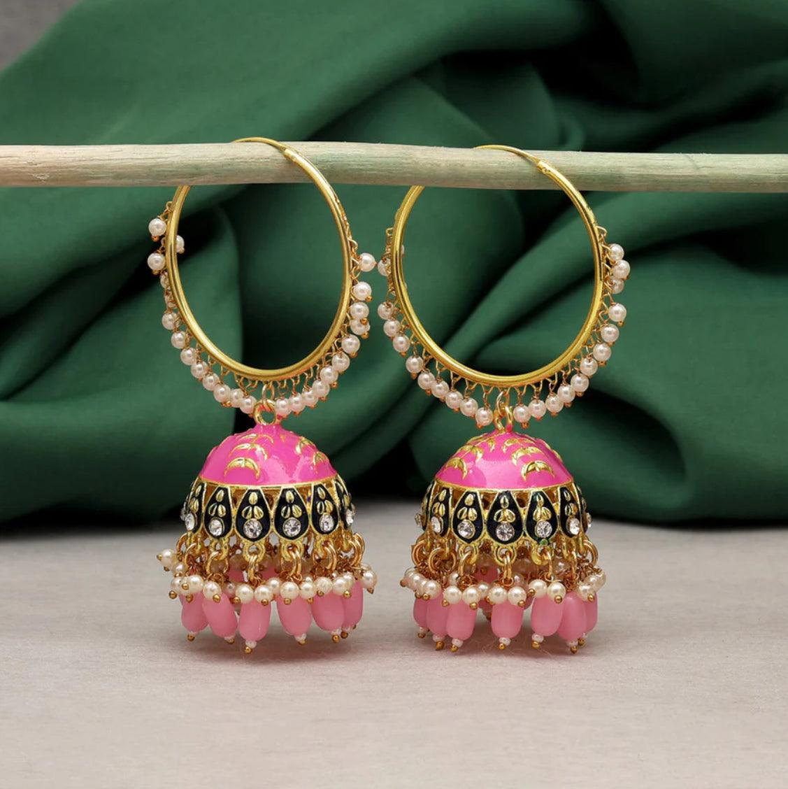 Alluring Meenakari Jhumka - SLAYDY