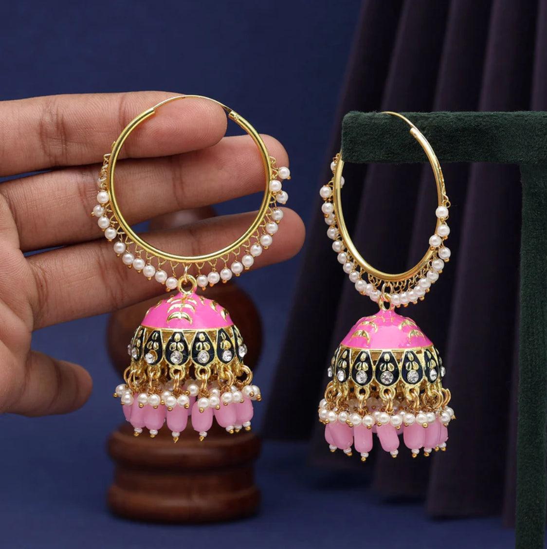 Alluring Meenakari Jhumka - SLAYDY