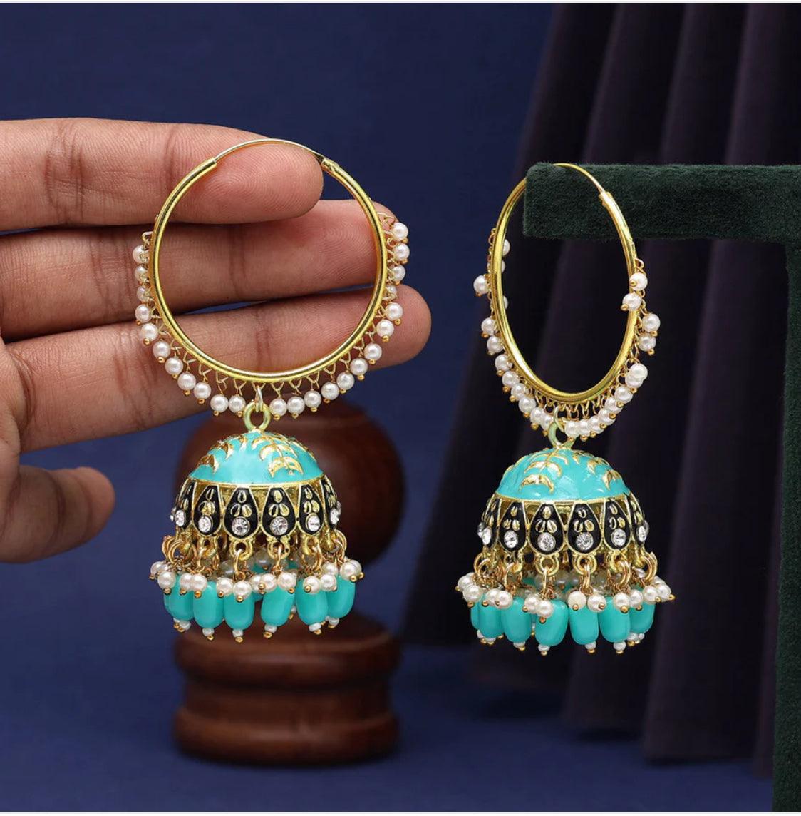 Alluring Meenakari Jhumka - SLAYDY