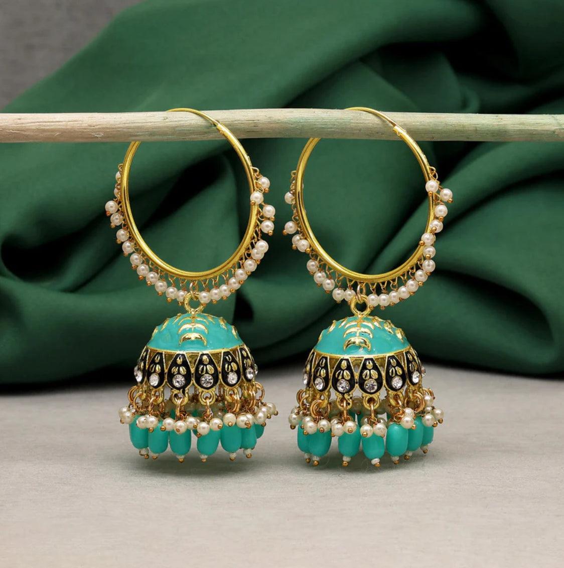 Alluring Meenakari Jhumka - SLAYDY