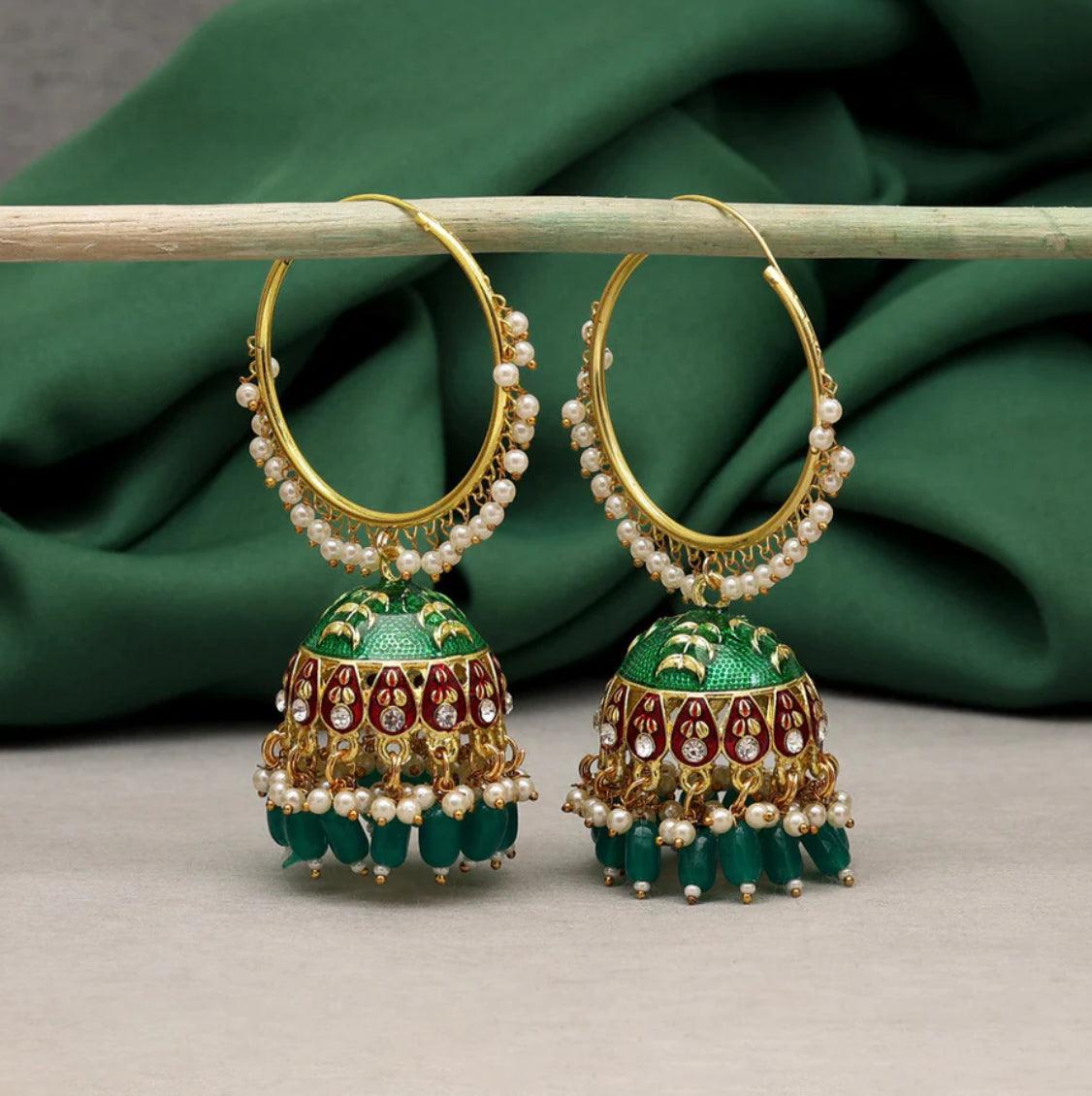 Alluring Meenakari Jhumka - SLAYDY