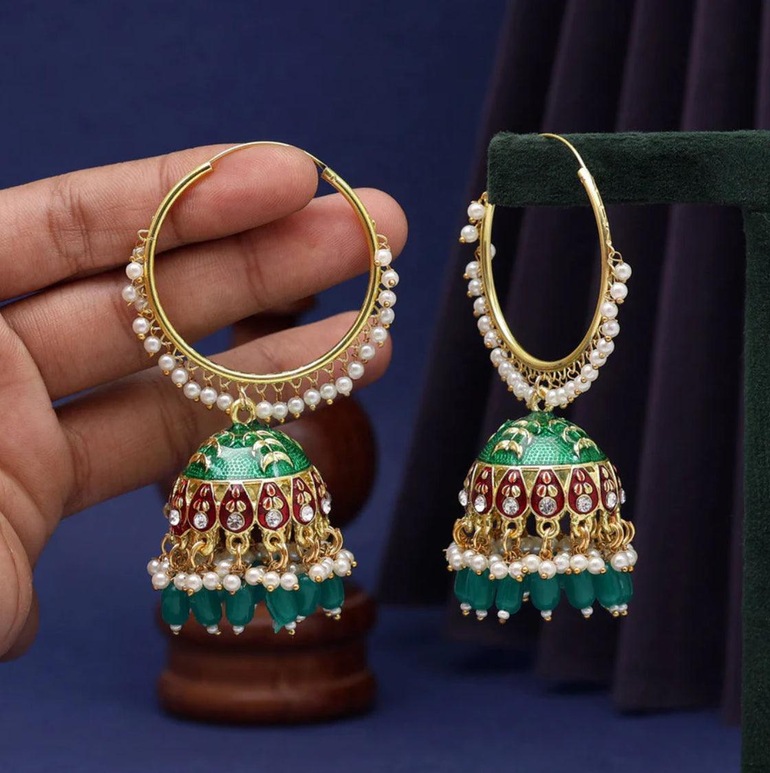 Alluring Meenakari Jhumka - SLAYDY