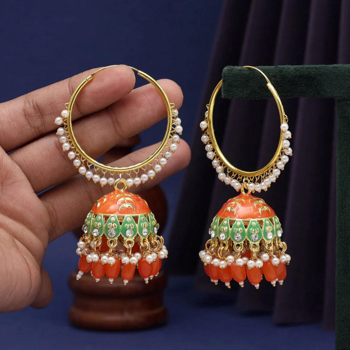 Alluring Meenakari Jhumka - SLAYDY