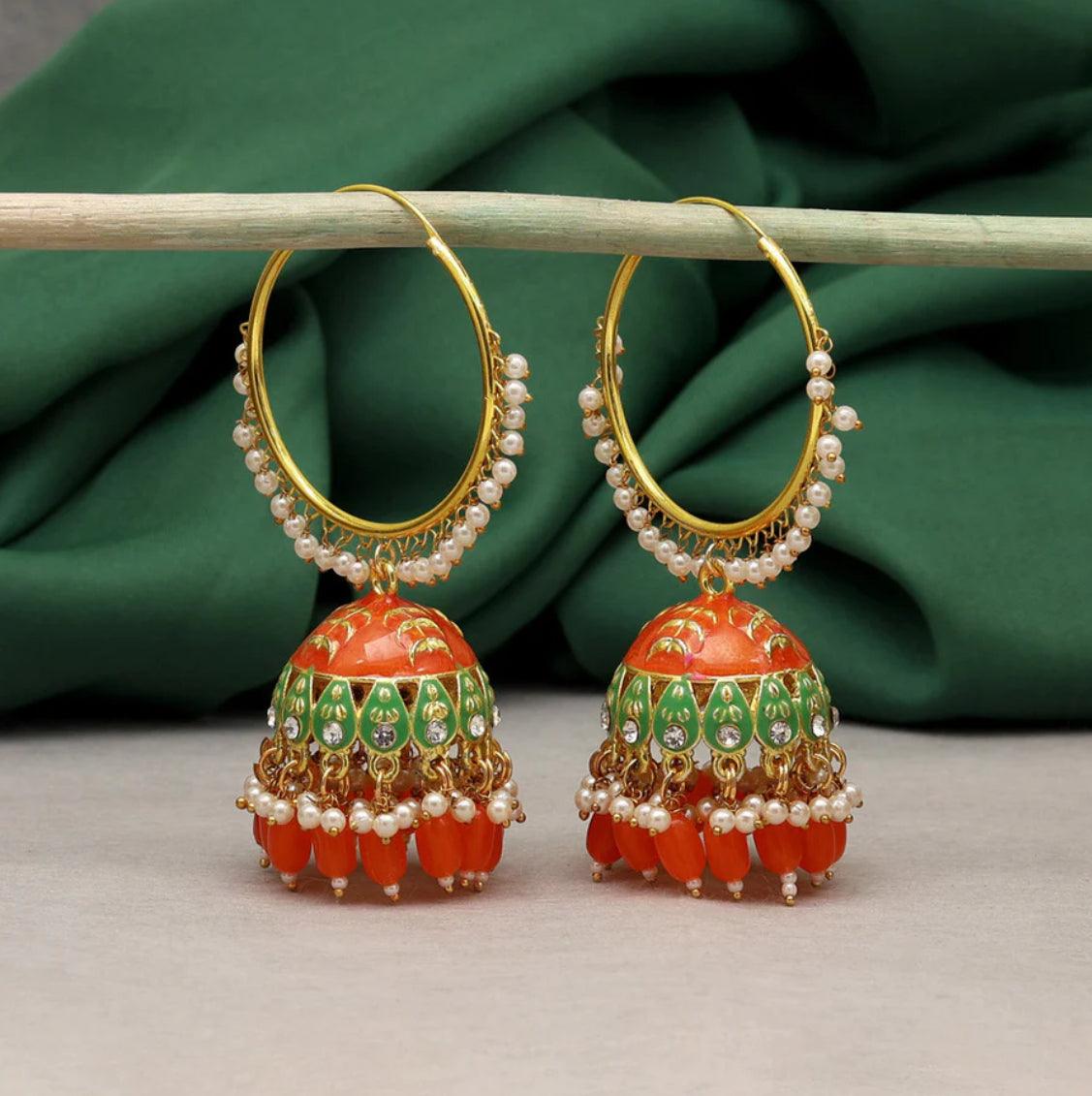 Alluring Meenakari Jhumka - SLAYDY