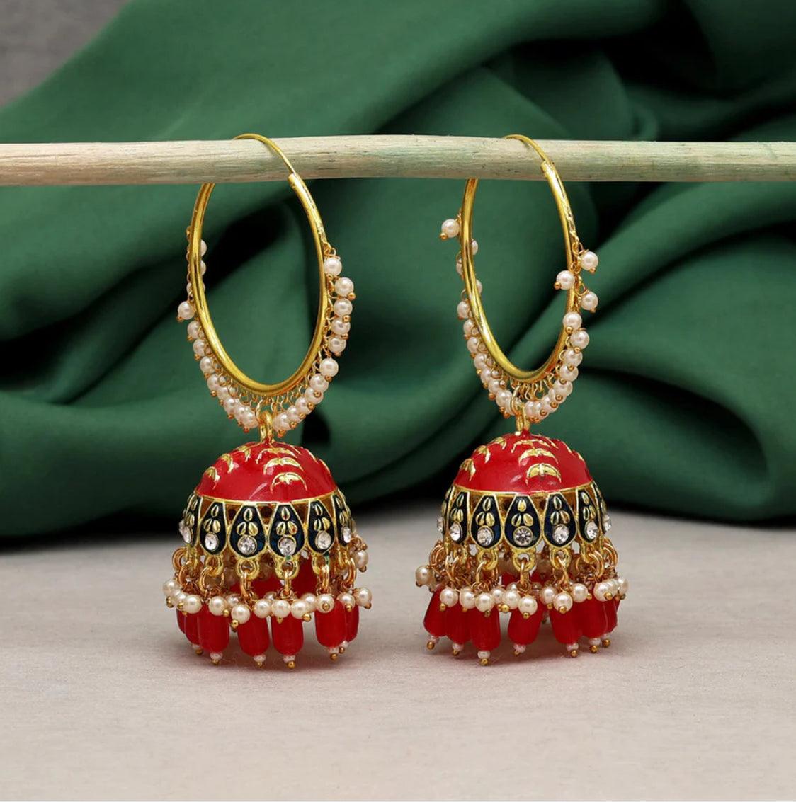 Alluring Meenakari Jhumka - SLAYDY