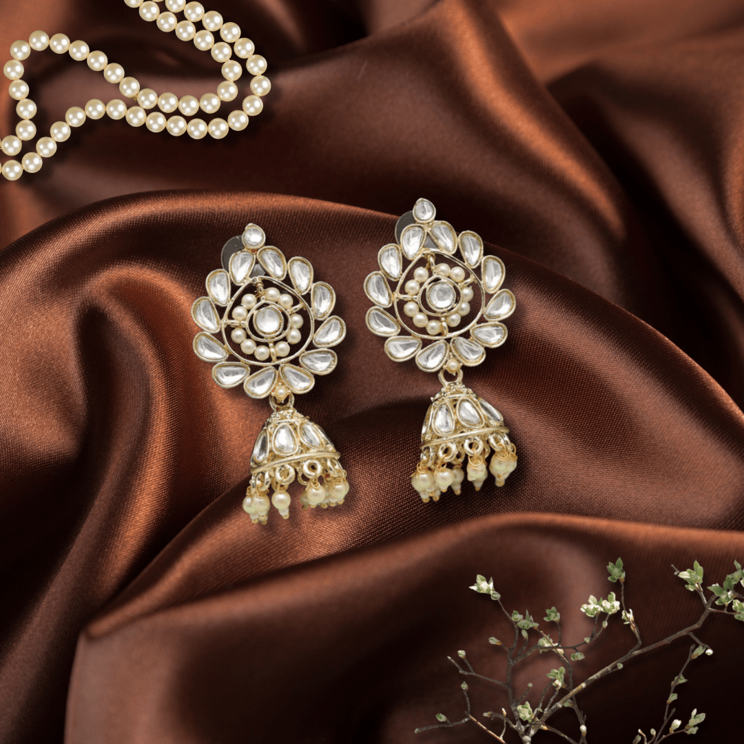 Sunflower Kundan Jhumka - SLAYDY